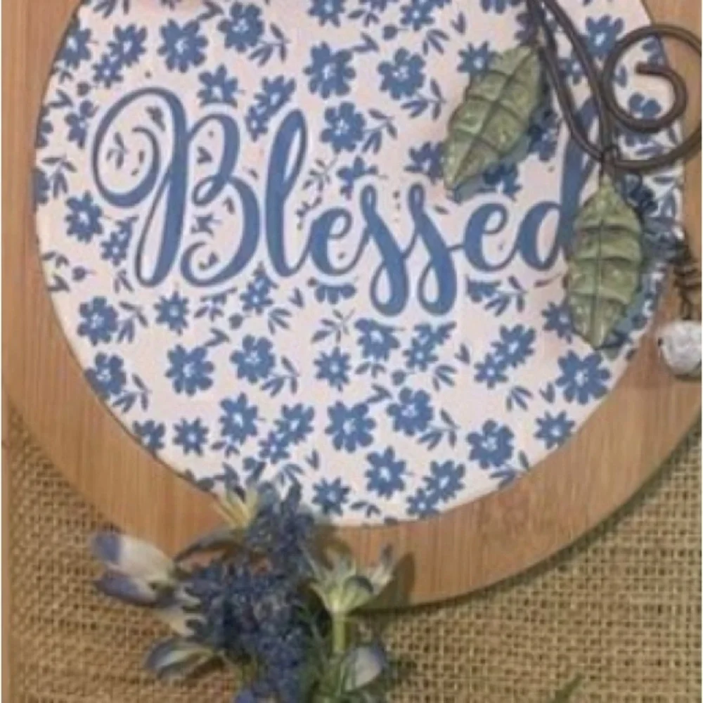 Floral 'Farmhouse Blessed' Wreath Cottage-core Handcrafted Custom  Final Sale